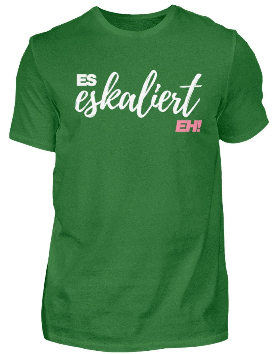 Es Eskaliert Eh - Words on Shirts (2)  - Herren Shirt - Words on Shirts Sag es mit dem Mittelfinger Shirts Hoodies Sweatshirt Taschen Gymsack Spruch Sprüche Statement