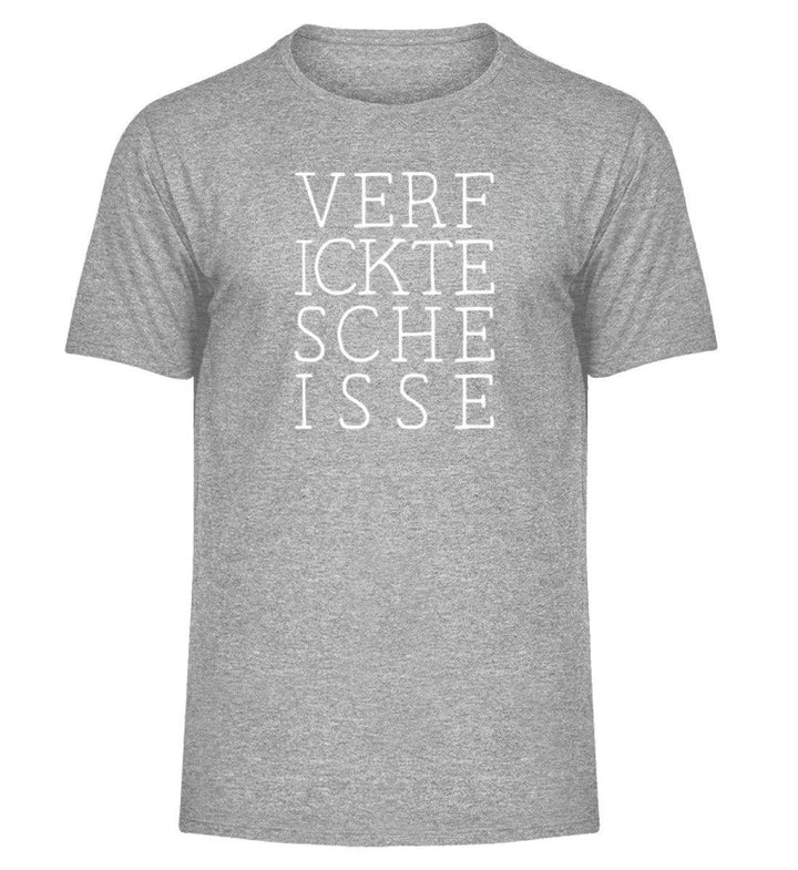 verf ickte sche isse  Words on Shirts PR  - Herren Melange Shirt - Words on Shirts Sag es mit dem Mittelfinger Shirts Hoodies Sweatshirt Taschen Gymsack Spruch Sprüche Statement