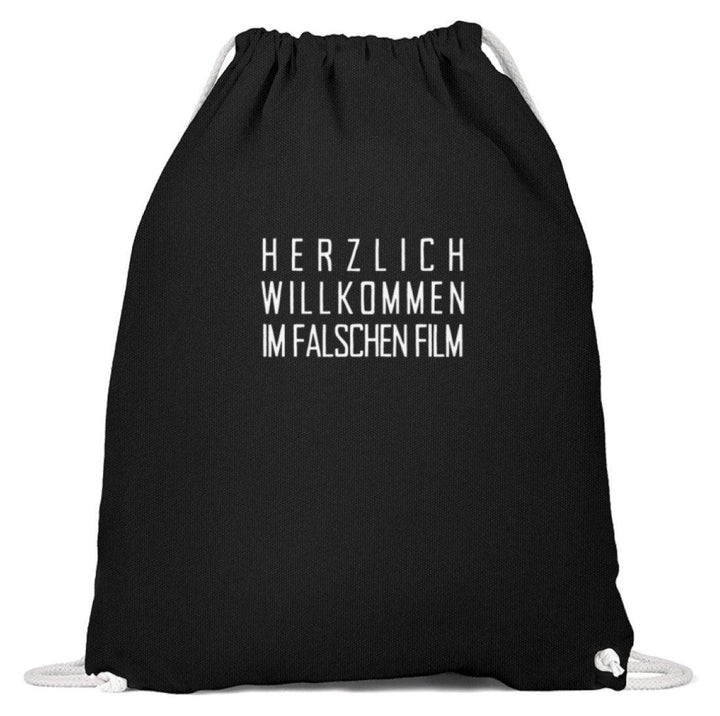 Herzlich willkommen im falschen Film  - Baumwoll Gymsac - Words on Shirts