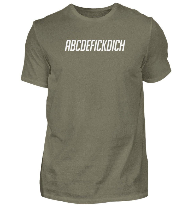 ABCDEFICKDICH -  Words on Shirts - PR  - Herren Premiumshirt - Words on Shirts Sag es mit dem Mittelfinger Shirts Hoodies Sweatshirt Taschen Gymsack Spruch Sprüche Statement