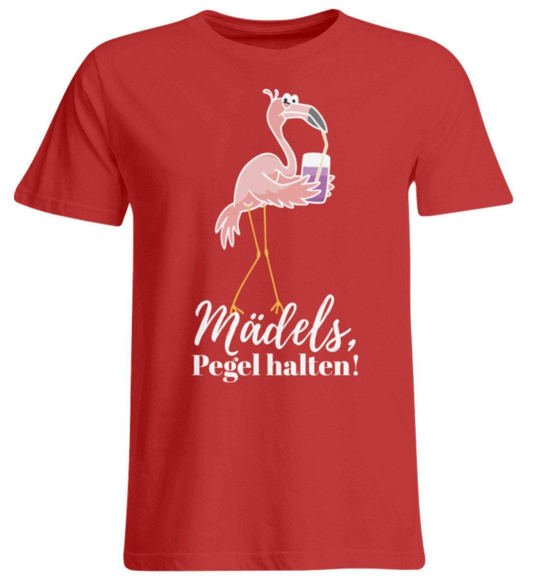 Mädels Pegel halten - Flamingo  - Übergrößenshirt - Words on Shirts Sag es mit dem Mittelfinger Shirts Hoodies Sweatshirt Taschen Gymsack Spruch Sprüche Statement