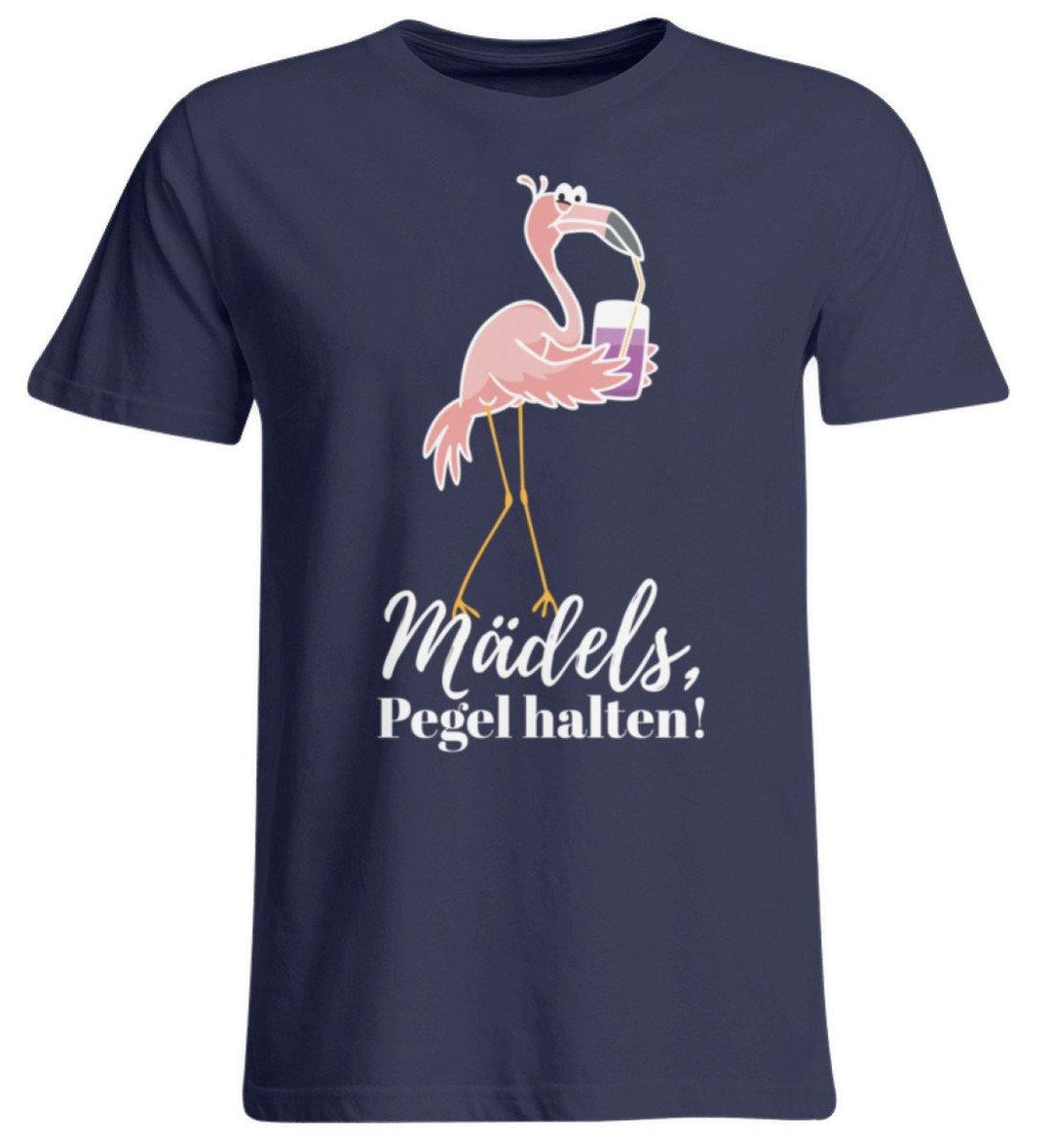 Mädels Pegel halten - Flamingo  - Übergrößenshirt - Words on Shirts Sag es mit dem Mittelfinger Shirts Hoodies Sweatshirt Taschen Gymsack Spruch Sprüche Statement