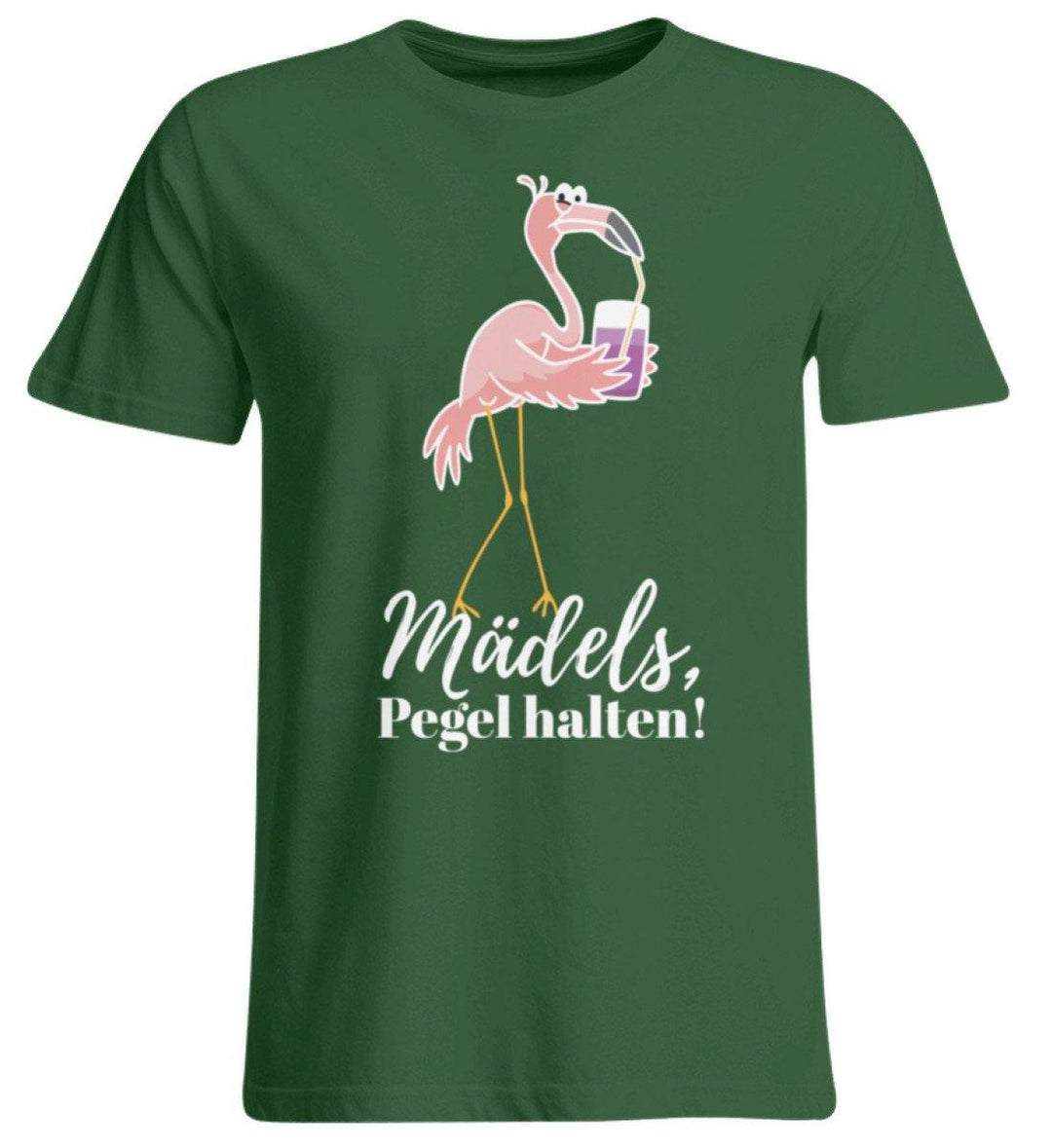 Mädels Pegel halten - Flamingo  - Übergrößenshirt - Words on Shirts Sag es mit dem Mittelfinger Shirts Hoodies Sweatshirt Taschen Gymsack Spruch Sprüche Statement