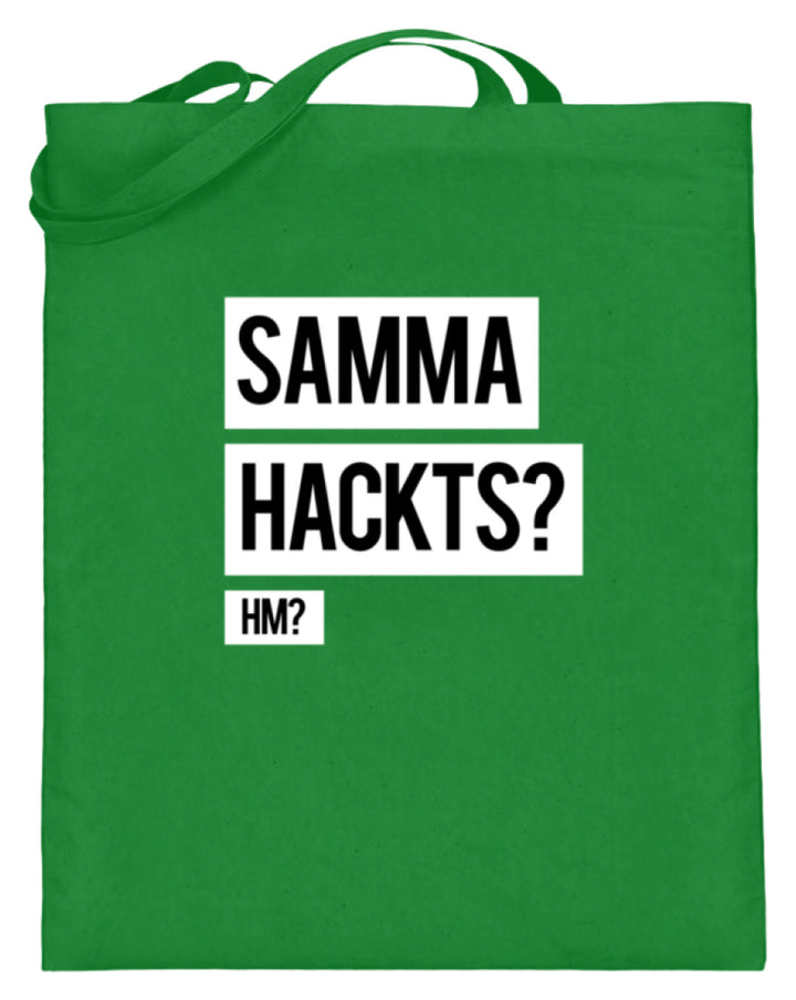 Samma Hackts? Hm?  - Jutebeutel (mit langen Henkeln) - Words on Shirts