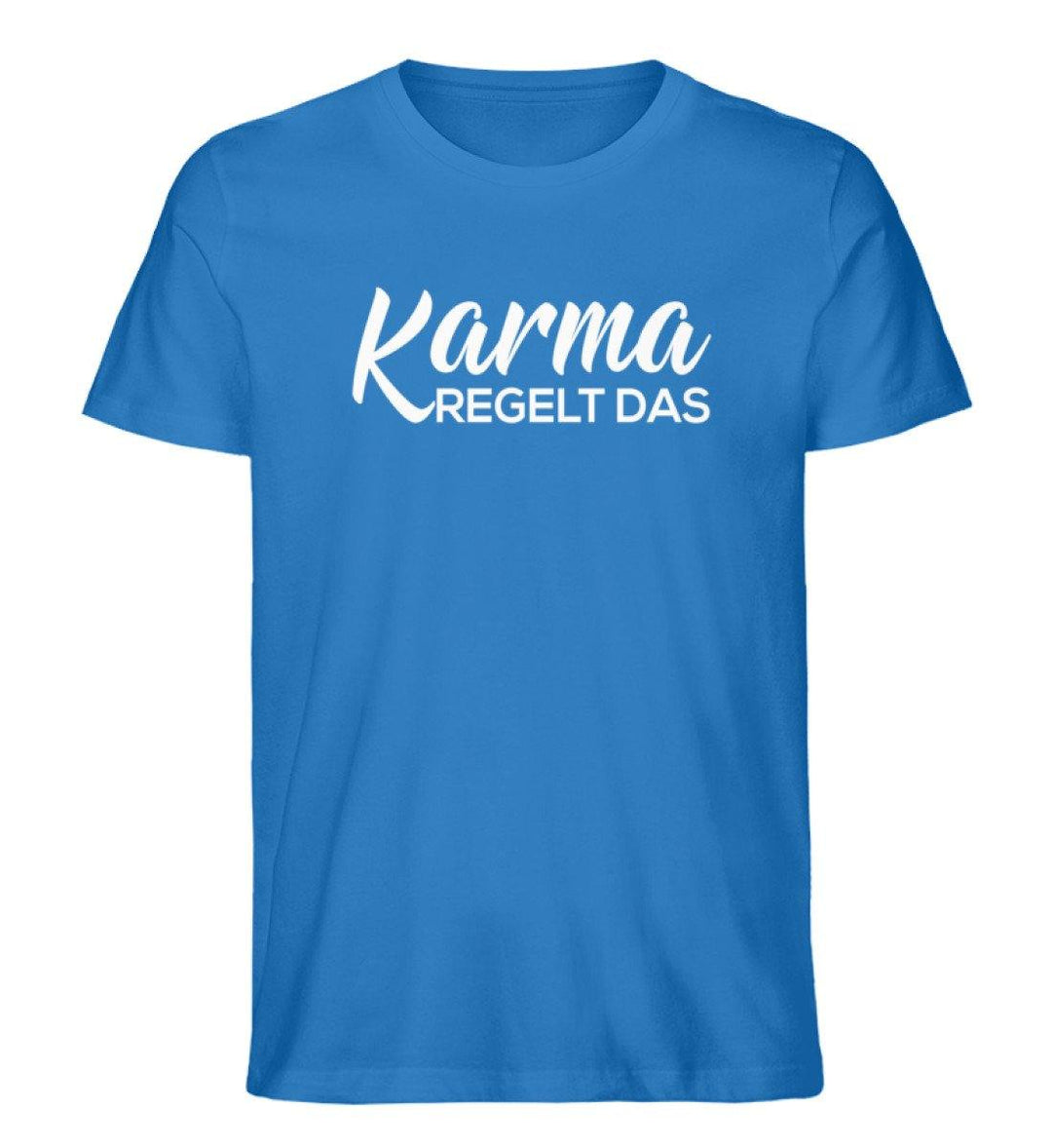 Karma regelt das-  Words on Shirts - PR  - Herren Premium Organic Shirt - Words on Shirts Sag es mit dem Mittelfinger Shirts Hoodies Sweatshirt Taschen Gymsack Spruch Sprüche Statement
