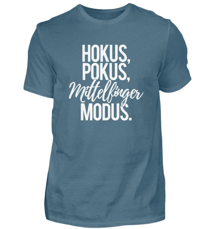 Hokus Pokus Mittelfinger Modus  - Herren Shirt - Words on Shirts Sag es mit dem Mittelfinger Shirts Hoodies Sweatshirt Taschen Gymsack Spruch Sprüche Statement