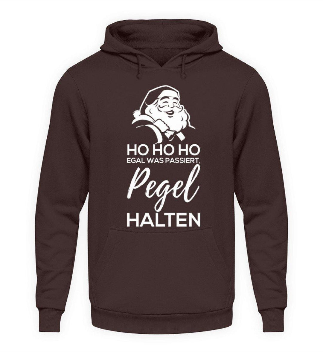 Santa Pegel halten - Words on Shirt  - Unisex Kapuzenpullover Hoodie - Words on Shirts Sag es mit dem Mittelfinger Shirts Hoodies Sweatshirt Taschen Gymsack Spruch Sprüche Statement