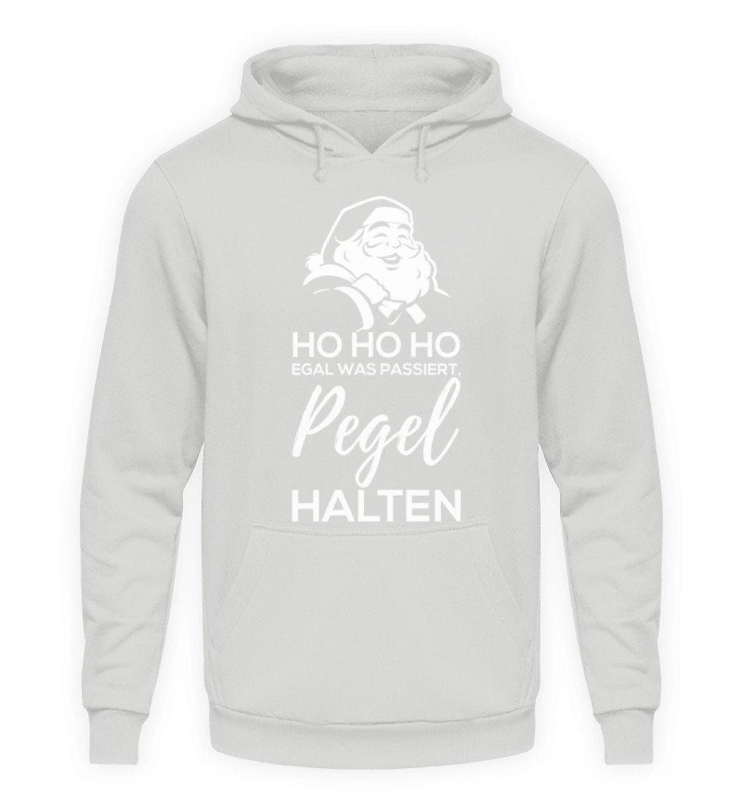 Santa Pegel halten - Words on Shirt  - Unisex Kapuzenpullover Hoodie - Words on Shirts Sag es mit dem Mittelfinger Shirts Hoodies Sweatshirt Taschen Gymsack Spruch Sprüche Statement