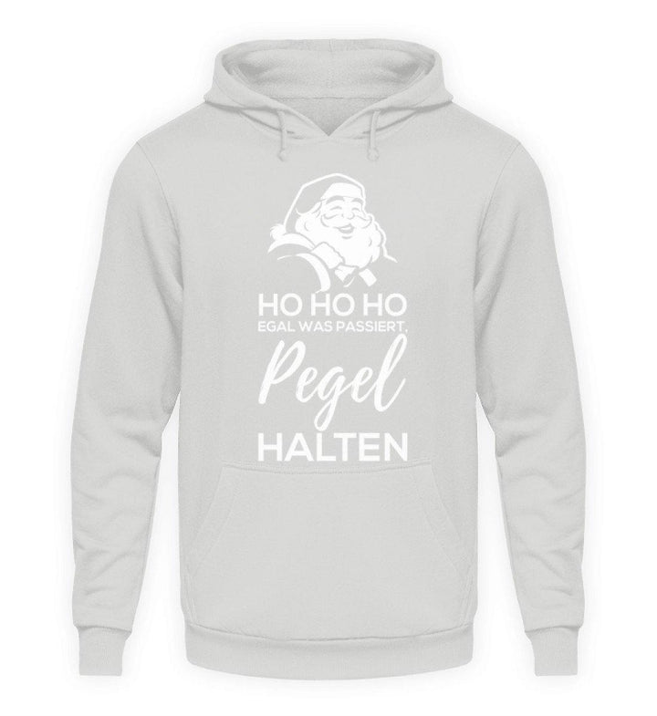 Santa Pegel halten - Words on Shirt  - Unisex Kapuzenpullover Hoodie - Words on Shirts Sag es mit dem Mittelfinger Shirts Hoodies Sweatshirt Taschen Gymsack Spruch Sprüche Statement