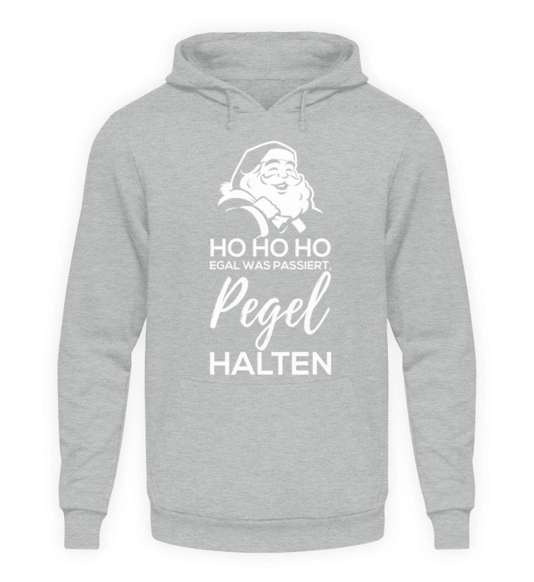 Santa Pegel halten - Words on Shirt  - Unisex Kapuzenpullover Hoodie - Words on Shirts Sag es mit dem Mittelfinger Shirts Hoodies Sweatshirt Taschen Gymsack Spruch Sprüche Statement