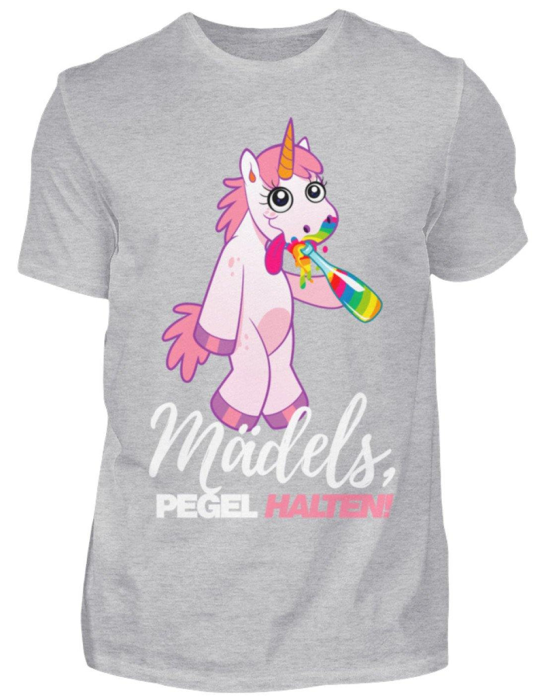 Mädels, Pegel halte - Einhorn  - Herren Shirt - Words on Shirts Sag es mit dem Mittelfinger Shirts Hoodies Sweatshirt Taschen Gymsack Spruch Sprüche Statement