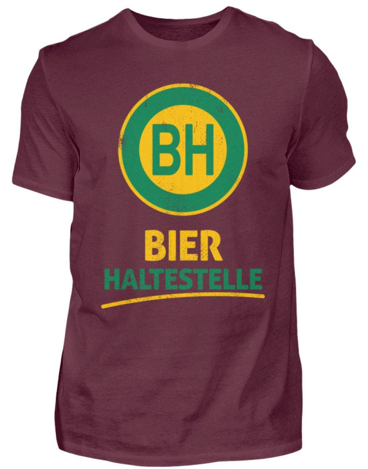 BH Bier Haltestelle - Words on Shirts  - Herren Shirt - Words on Shirts Sag es mit dem Mittelfinger Shirts Hoodies Sweatshirt Taschen Gymsack Spruch Sprüche Statement