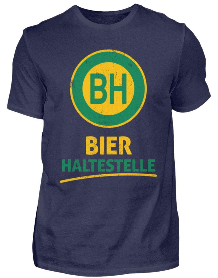 BH Bier Haltestelle - Words on Shirts  - Herren Shirt - Words on Shirts Sag es mit dem Mittelfinger Shirts Hoodies Sweatshirt Taschen Gymsack Spruch Sprüche Statement