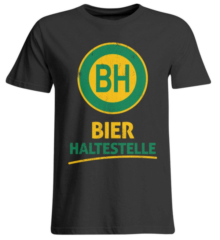 BH Bier Haltestelle - Words on Shirts  - Übergrößenshirt - Words on Shirts Sag es mit dem Mittelfinger Shirts Hoodies Sweatshirt Taschen Gymsack Spruch Sprüche Statement