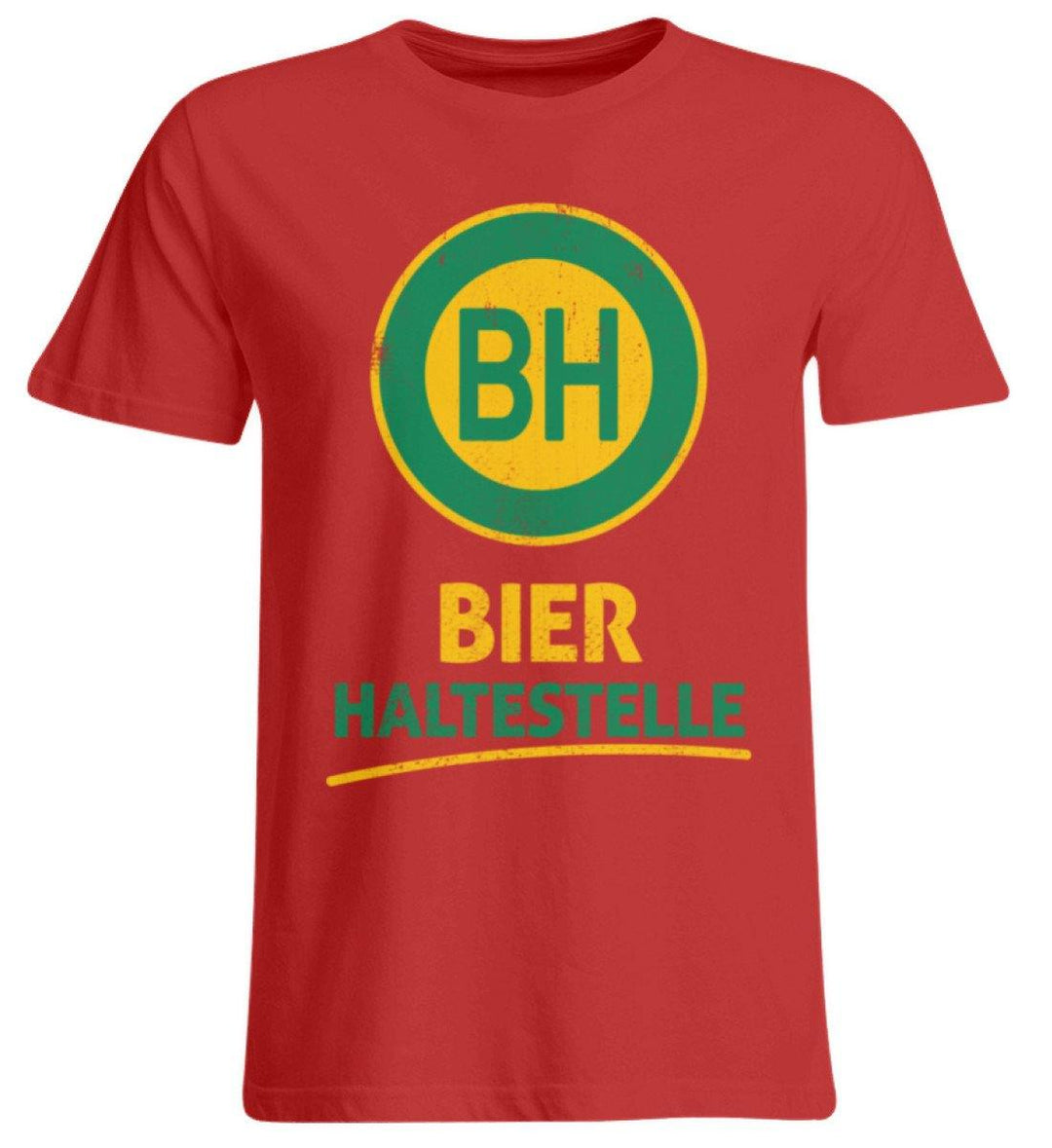 BH Bier Haltestelle - Words on Shirts  - Übergrößenshirt - Words on Shirts Sag es mit dem Mittelfinger Shirts Hoodies Sweatshirt Taschen Gymsack Spruch Sprüche Statement