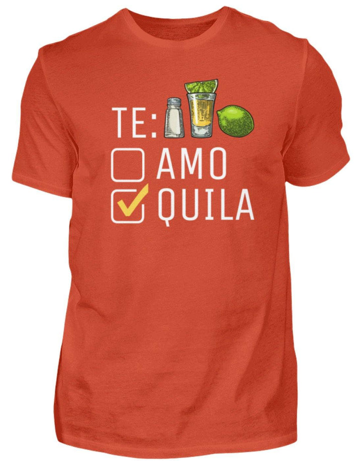 Tequila Te:amo Te:qulia   - Herren Shirt - Words on Shirts Sag es mit dem Mittelfinger Shirts Hoodies Sweatshirt Taschen Gymsack Spruch Sprüche Statement