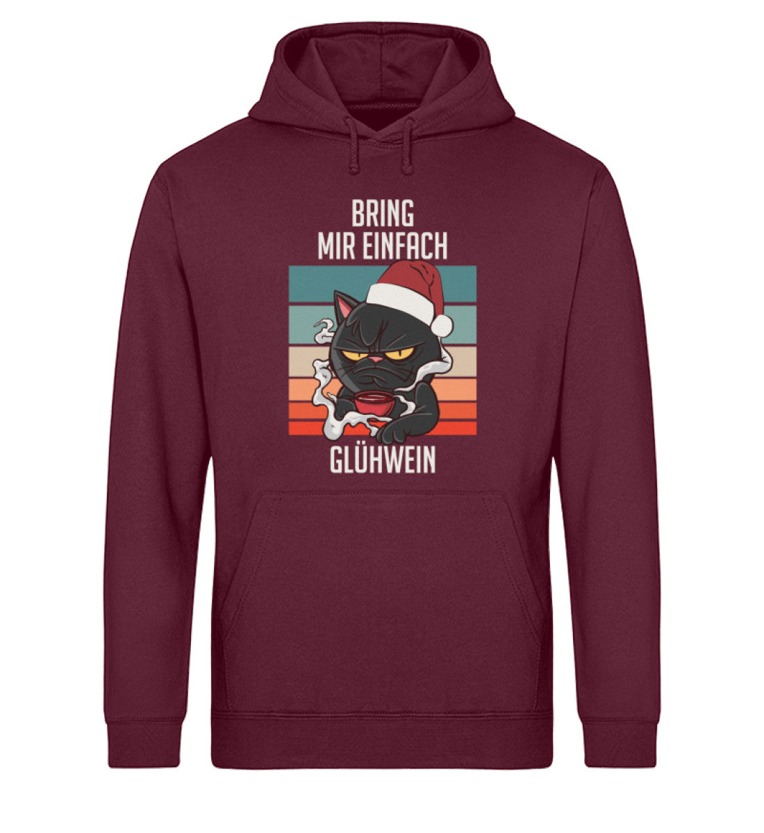 Bring mir einfach Glühwein - Katze XMAS  - Unisex Organic Hoodie