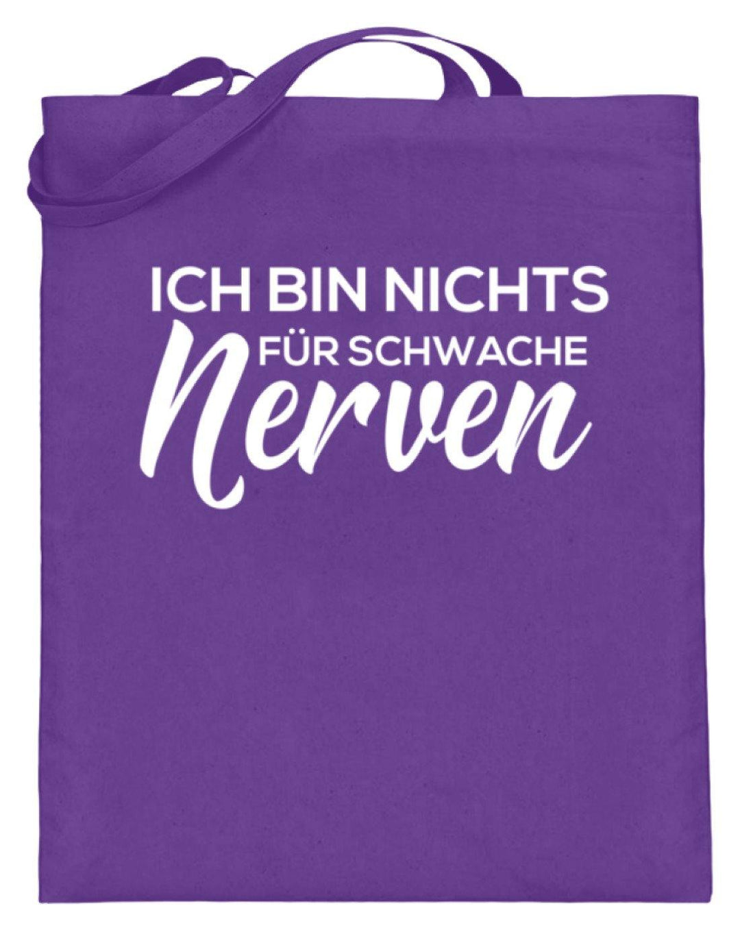 Nichts für Schwache Nerven  - Jutebeutel (mit langen Henkeln) - Words on Shirts Sag es mit dem Mittelfinger Shirts Hoodies Sweatshirt Taschen Gymsack Spruch Sprüche Statement