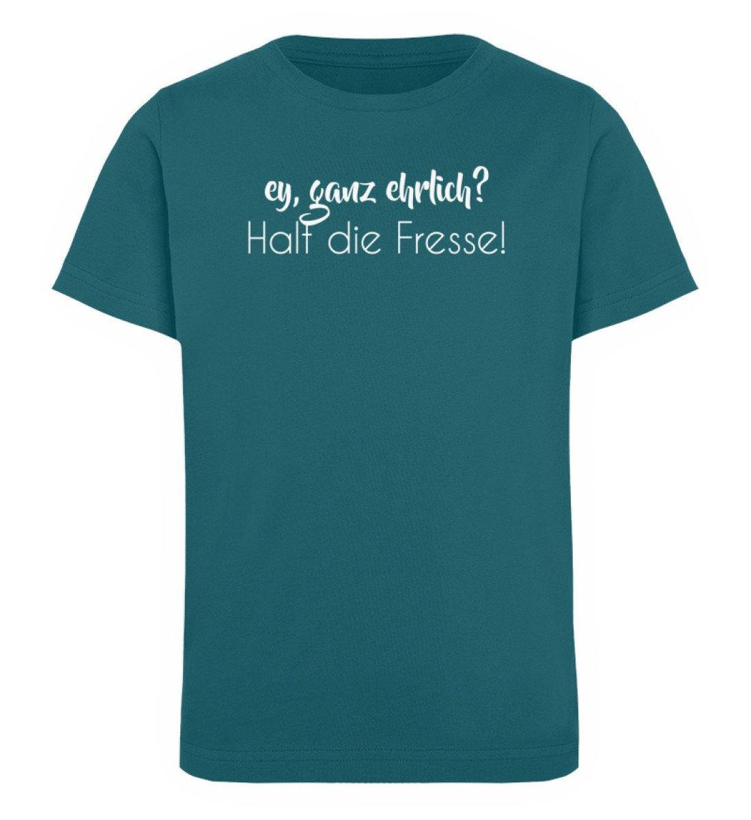 Ey, halt die Fresse Words on Shirts - PR  - Kinder Organic T-Shirt - Words on Shirts Sag es mit dem Mittelfinger Shirts Hoodies Sweatshirt Taschen Gymsack Spruch Sprüche Statement