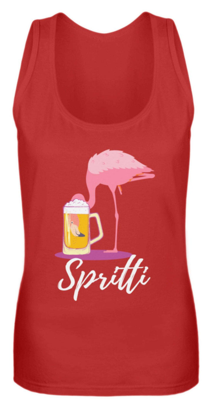 Flamingo Spritti - Words on Shirt  - Frauen Tanktop - Words on Shirts Sag es mit dem Mittelfinger Shirts Hoodies Sweatshirt Taschen Gymsack Spruch Sprüche Statement