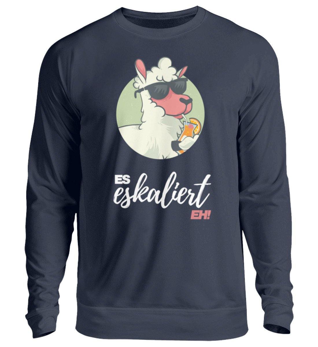 Es eskaliert eh - Lama - Words on Shirts  - Unisex Pullover